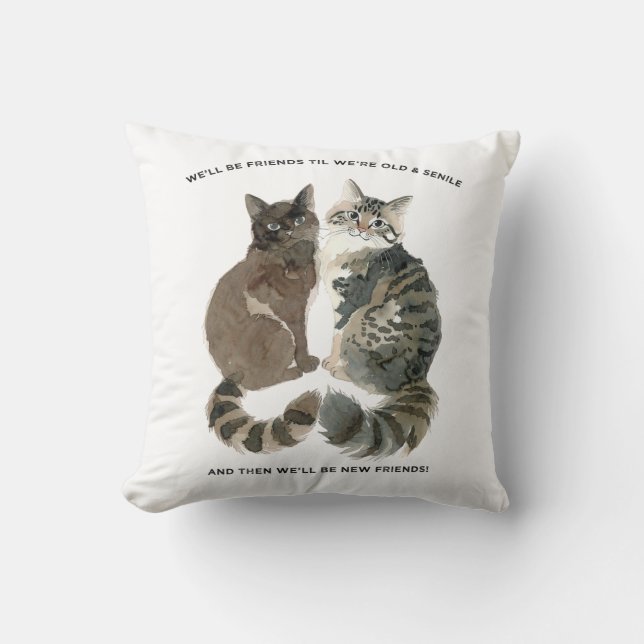 Åldrande humor för kattälskande vänner make maka c kudde (Framsida)