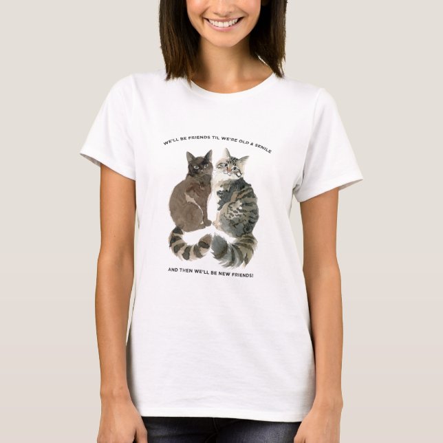 Åldrande humor för kattälskande vänner make maka c t shirt (Framsida)