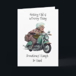 Åldrande Humor mellan vänner Kort<br><div class="desc">Behålla i kontakt med en gammal vän med detta humoriserade kort om igen. Gamla mormor på en motorcykelgrafik och rolig pun inuti.</div>