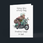 Åldrande Humor mellan vänner Kort<br><div class="desc">Behålla i kontakt med en gammal vän med detta humoriserade kort om igen. Gamla mormor på en motorcykelgrafik och rolig pun inuti.</div>