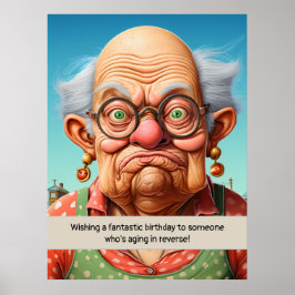 Åldrande i omvänd milstolpe Födelsedag Poster