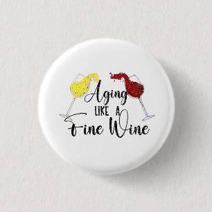 Åldrande som Bra Vin, flott Vin Tasting Birthday Knapp