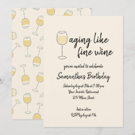 Åldrande som Bra Vita Vin-glasets födelsedag Inbjudningar