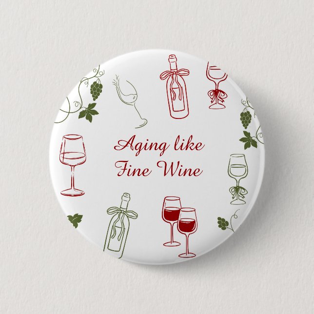 Åldrande som fint vin knapp (Framsida)