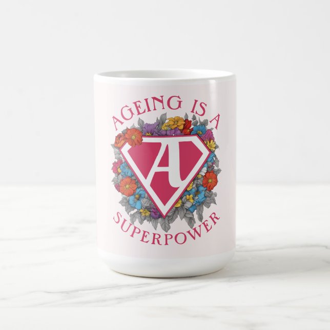 Åldrandet är en supermakts födelsedag kaffemugg (Center)