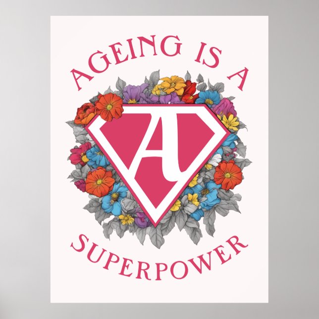 Åldrandet är en supermakts födelsedag poster (Framsidan)