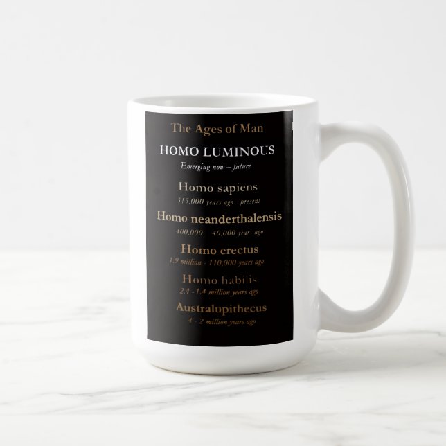 Åldrarna av människan mugg 11 Oz eller 15 Oz (Höger)