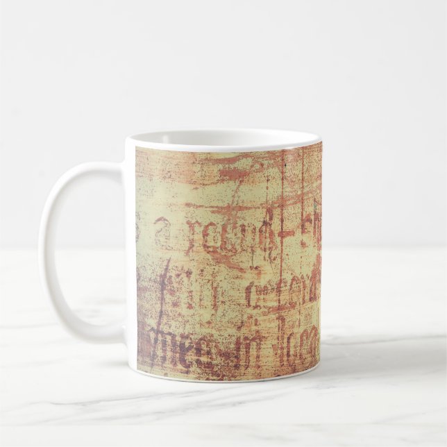 Åldras aluminiumbakgrund kaffemugg (Vänster)