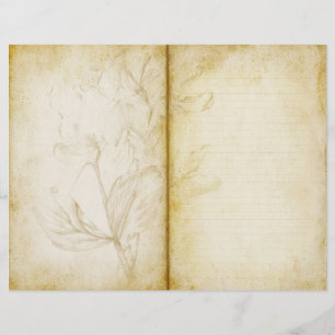 Åldras Blommigt Vintage Stil Journal-skräpbok Papp