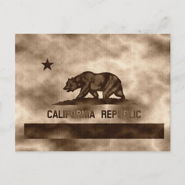Åldras California Flagga Vykort (Framsida)