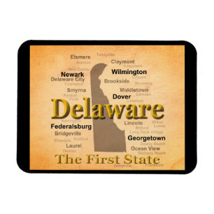 Åldras Delaware State Pride Karta Magnet