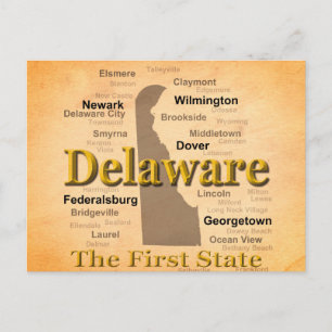 Åldras Delaware State Pride Karta Vykort
