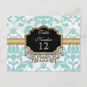 Åldras Distress Damask Golden Bling Bröllop Vykort