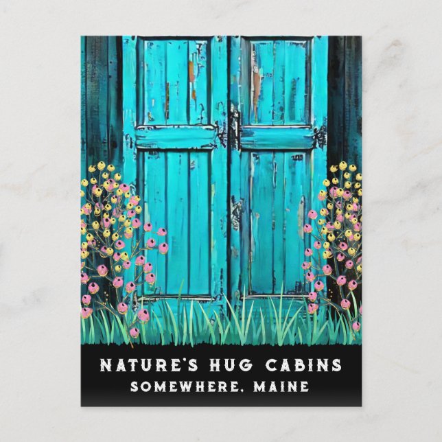 *~* Åldras Distress Wood Door AP49 QR Helg Vykort (Framsida)