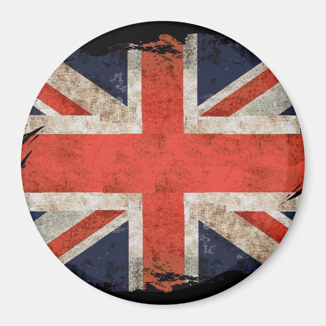 Åldras fragmenterad Union Jack Magnet (Framsidan)
