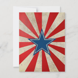 Åldras Glory - Red, White and Blue Stars och strip Inbjudningar