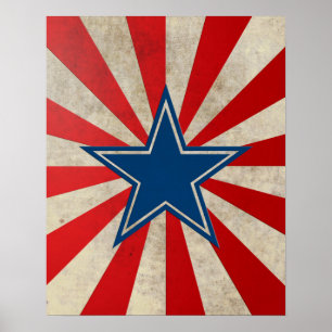 Åldras Glory - Red, White and Blue Stars och strip Poster