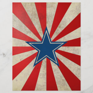 Åldras Glory - Red, White and Blue Stars och strip Reklamblad