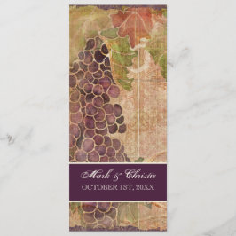Åldras Grape Vineyard Bröllop Middag Menu Meny