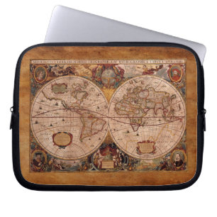 Åldras Henricus Hondius' 1630 AD Old World Map Laptop Fodral