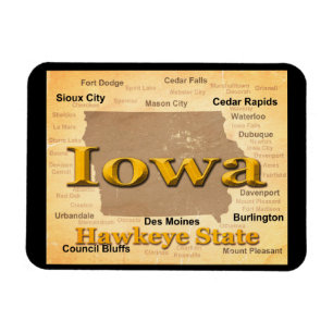 Åldras Iowa State Pride Karta Silhouette Magnet