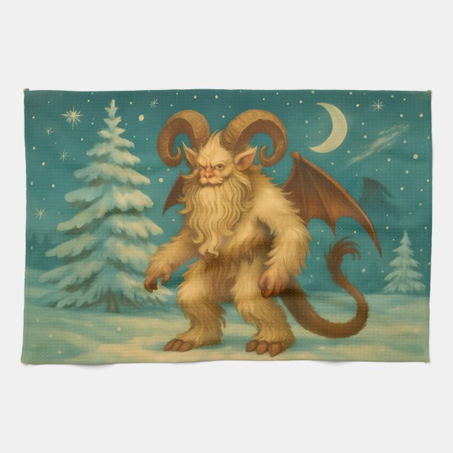 Åldras Krampus Kökshandduk (Horisontell)