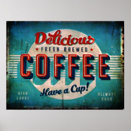 Åldras Levercious Fresh Breged Coffee Antique Repl Poster