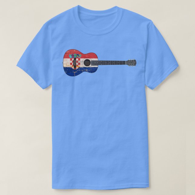 Åldras och det kroatiska akustiska Guitar T Shirt (Design framsida)