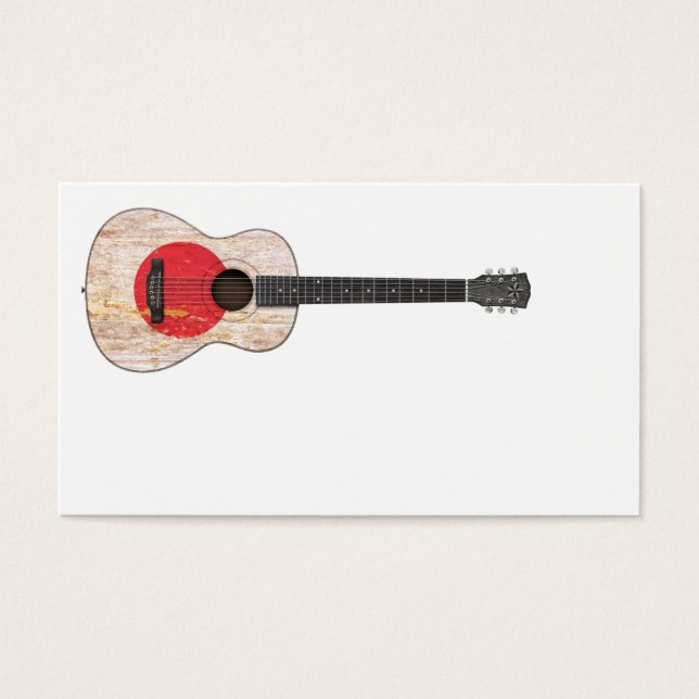 Åldras och japanska Flagga akustiska gitarr Visitkort (Framsidan)