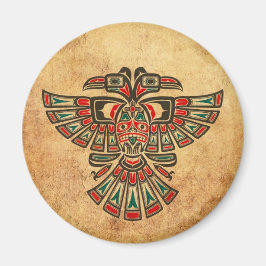 Åldras och Worn Haida Two Headed Spirit Bird Magnet