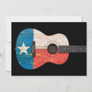 Åldras och Worn Texas Flagga Acoustic Guitar, svar
