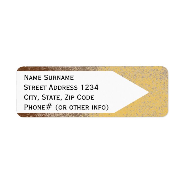 Åldras Paint för Lera Älskare Brown Stänk +Plocka  Returadress Etikett (Framsidan)