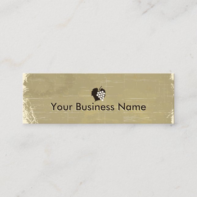 Åldras Pappert Affärskort av vindruvor, minimaskin Mini Visitkort (Framsida)