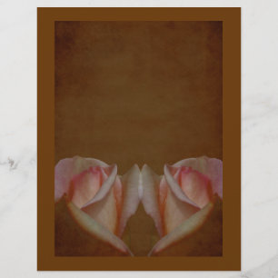 Åldras Rosa Rosenknopp Brun Blommigt Skrapbok Papp
