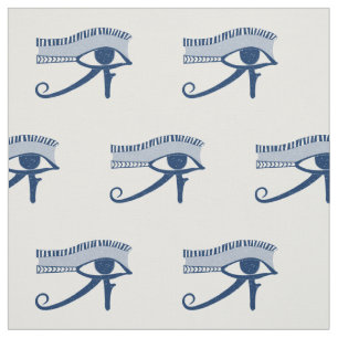 Åldras Se Öga i Horus Blue and White Tyg