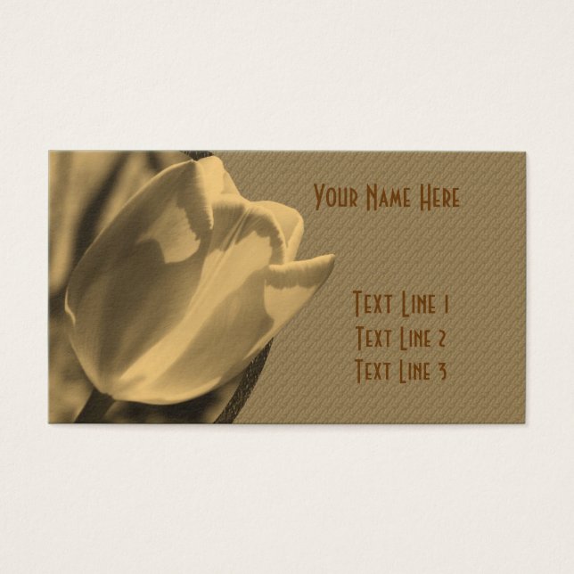 Åldras Sepia Tulip Flower Visitkort (Framsidan)