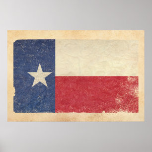 Åldras Texas flagga Poster