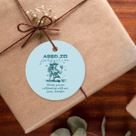 Åldras till Perfection Blue Cowgirl Birthday Tack Gåvor Etiketter