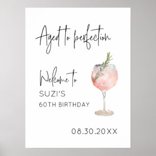 Åldras till Perfection Party Välkomstsignatur Digi Poster