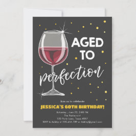 Åldras till Perfection Red Vin Surprise Birthday Inbjudningar