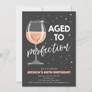 Åldras till Perfection Ro Vin Surprise Birthday Inbjudningar