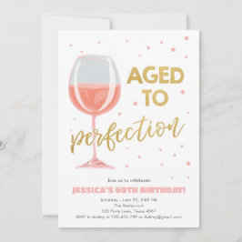 Åldras till Perfection Ro Vin Surprise Birthday Inbjudningar