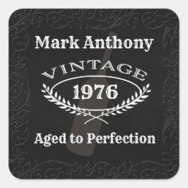 Åldras till Perfection Vin Birthday Fyrkantigt Klistermärke