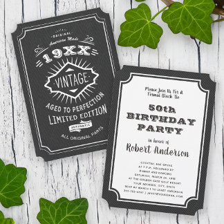 Åldras till Perfection Vintage Elegant födelsedags Inbjudningar