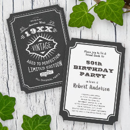 Åldras till Perfection Vintage Elegant födelsedags Inbjudningar