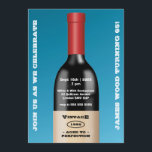 Åldras till Perfection Vintage Vin | Födelsedag Inbjudningar<br><div class="desc">Fira en milstolpe på födelsedagen med den här designteckningen av ett vin flaska med skräddarsydd text mot korallblått färg. Perfekt för alla vintagens ålder eller födelsedagar!</div>