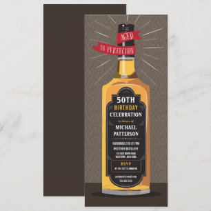 Åldras till Perfection Whiskey Big Milestone Birth Inbjudningar