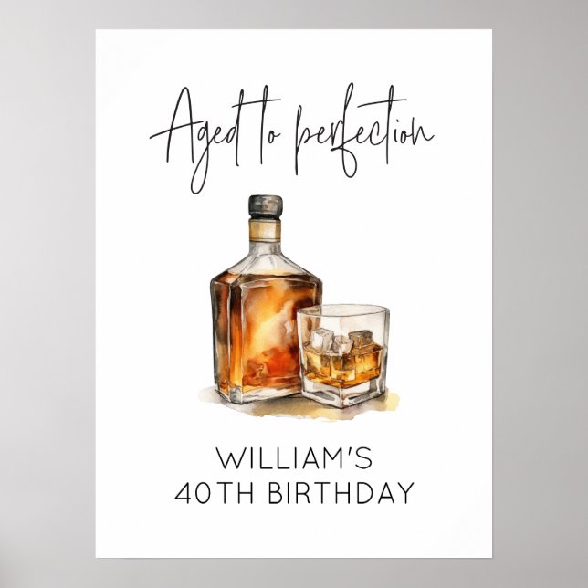 Åldras till Perfection Whiskey Birthday Poster Anp (Framsidan)