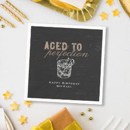Åldras till Perfection Whiskey-Födelsedagsfest Pappersservett