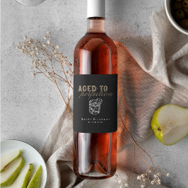 Åldras till Perfection Whiskey-Födelsedagsfest Vinflaska Etikett